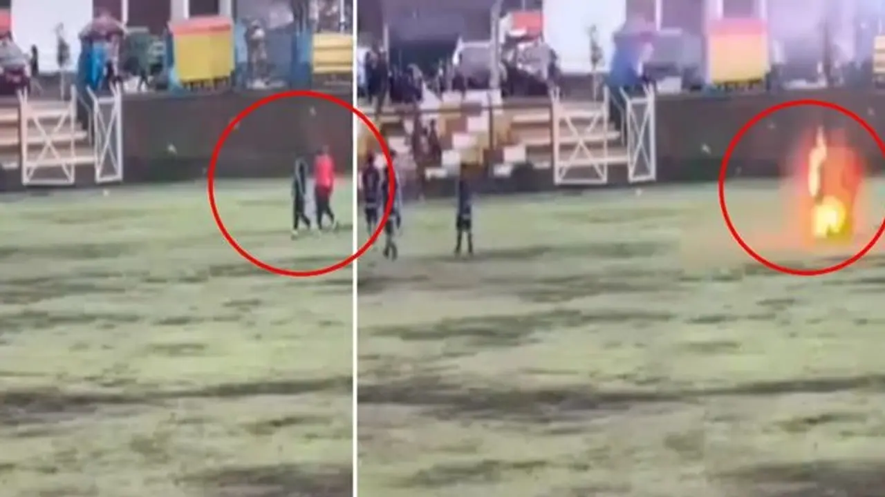 ಆಟದ ವೇಳೆ ಮೈದಾನಕ್ಕೆ ಸಿಡಿಲು ಬಡಿದು ಫುಟ್ಬಾಲಿಗನ ಸಾವು! ವಿಡಿಯೋ ವೈರಲ್