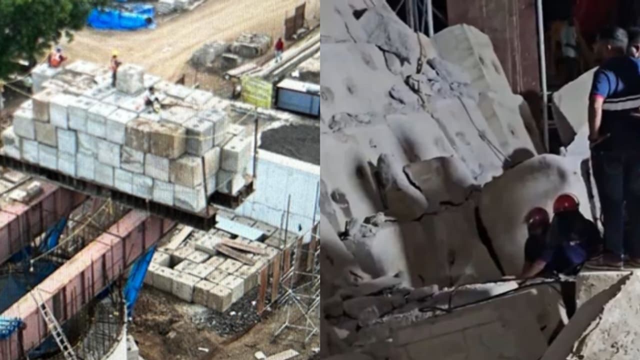 ഗുജറാത്തിൽ ബുള്ളറ്റ് ട്രെയിൻ പദ്ധതിക്കായി നിർമ്മാണത്തിലിരുന്ന പാലം തകർന്നു, മൂന്ന് തൊഴിലാളികൾ മരിച്ചു ഗുജറാത്തിൽ ബുള്ളറ്റ് ട്രെയിൻ പദ്ധതിക്കായി നിർമ്മാണത്തിലിരുന്ന പാലം തകർന്നു, മൂന്ന് തൊഴിലാളികൾ മരിച്ചു