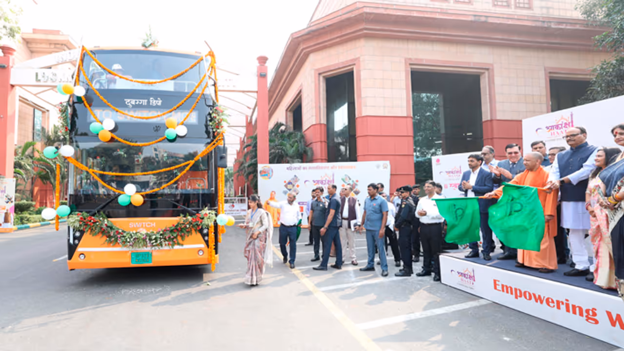 UP launches first double decker electric bus, aims for greener future: CM Yogi UP launches first double decker electric bus, aims for greener future: CM Yogi