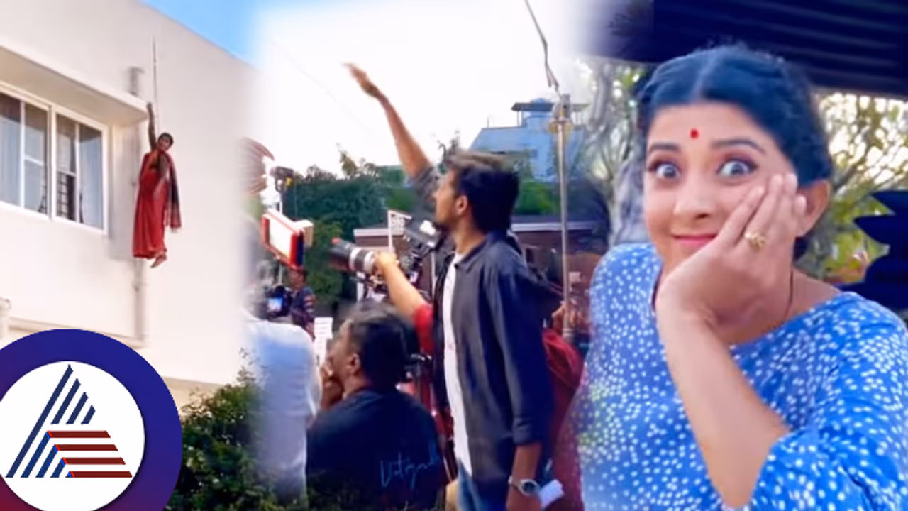 ಬಿಲ್ಡಿಂಗ್ ಮೇಲೆ ಹಗ್ಗ ಹಿಡಿದು ನೇತಾಡಿದ ಲಕ್ಷ್ಮೀ ಬಾರಮ್ಮ ಕಾವೇರಿ! ಮೈ ಝುಂ ಎನ್ನುವ ಶೂಟಿಂಗ್ ದೃಶ್ಯ ಬಿಲ್ಡಿಂಗ್ ಮೇಲೆ ಹಗ್ಗ ಹಿಡಿದು ನೇತಾಡಿದ ಲಕ್ಷ್ಮೀ ಬಾರಮ್ಮ ಕಾವೇರಿ! ಮೈ ಝುಂ ಎನ್ನುವ ಶೂಟಿಂಗ್ ದೃಶ್ಯ