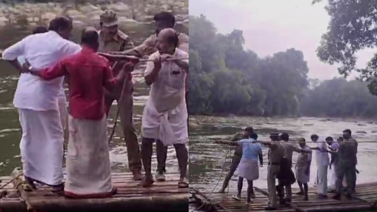 പുന്നപ്പുഴ കടക്കുന്നതിനിടെ മന്ത്രി ഒആർ കേളും എൽഡിഎഫ് നേതാക്കളും ചങ്ങാടത്തിൽ കുടുങ്ങി; രക്ഷപ്പെടുത്തി നാട്ടുകാർ പുന്നപ്പുഴ കടക്കുന്നതിനിടെ മന്ത്രി ഒആർ കേളും എൽഡിഎഫ് നേതാക്കളും ചങ്ങാടത്തിൽ കുടുങ്ങി; രക്ഷപ്പെടുത്തി നാട്ടുകാർ