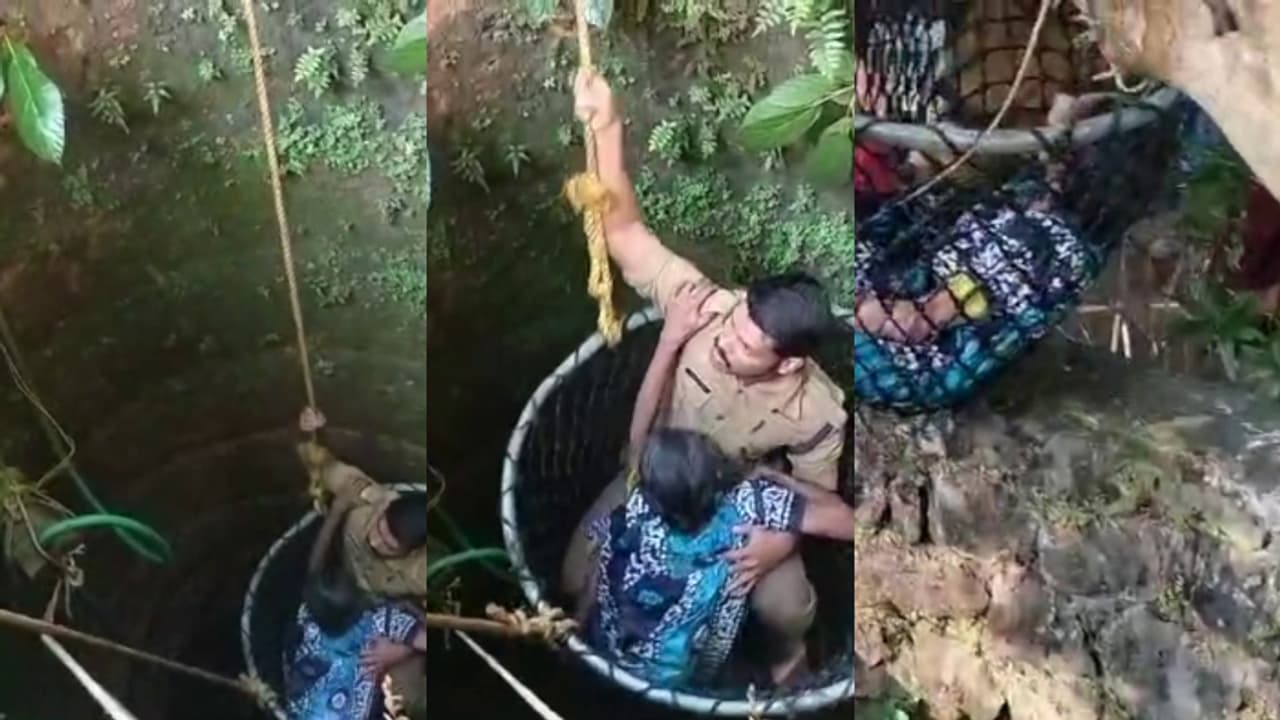 50അടി താഴ്ചയുള്ള കിണറ്റിലേക്ക് വീട്ടമ്മ വീണു, മോട്ടോർ പൈപ്പിൽ തൂങ്ങി കിടന്നു; ഒടുവിൽ രക്ഷകരായി ഫയർഫോഴ്സ്