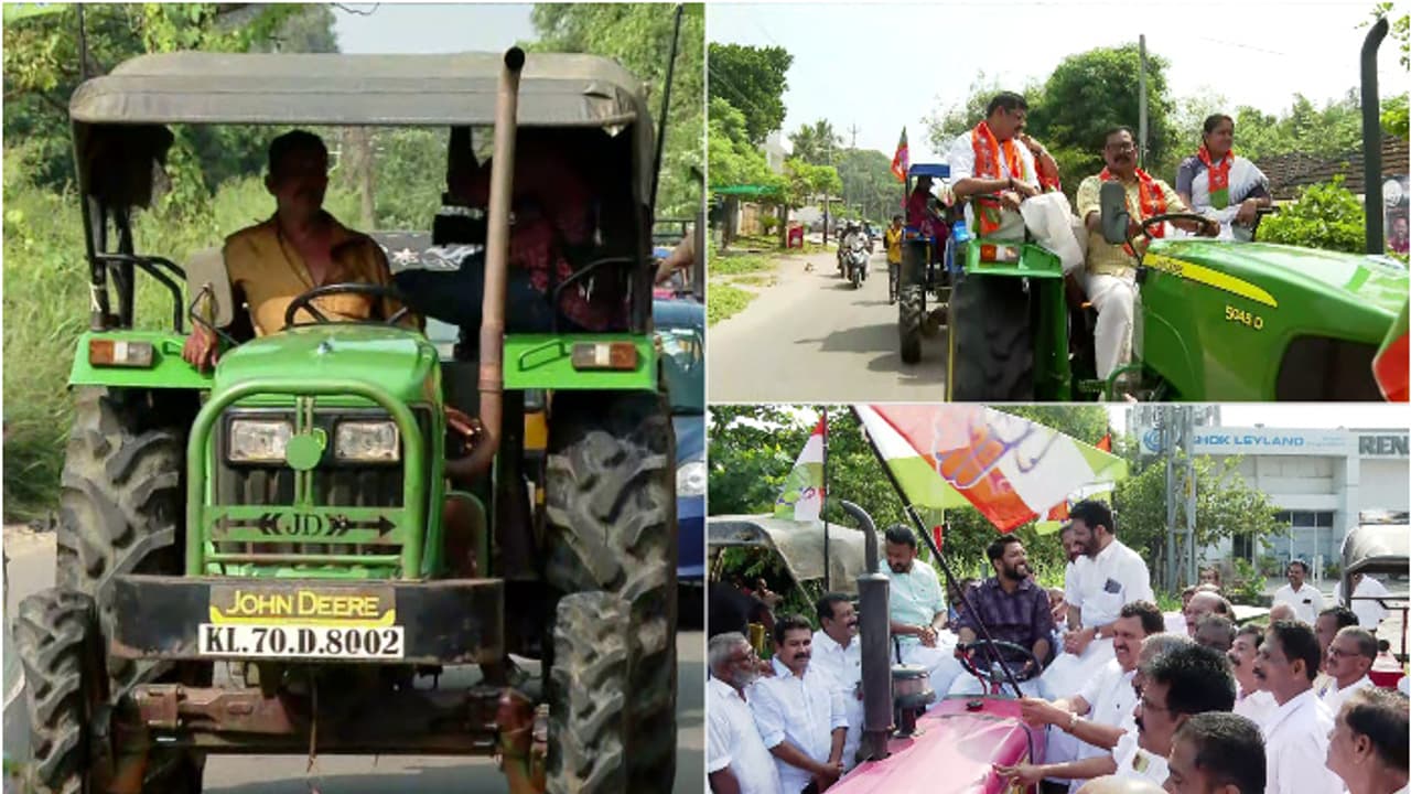 ട്രോളിയില്‍ നിന്ന് ട്രാക്ടറിലേക്ക്, പാലക്കാട്ടെ കര്‍ഷകരുടെ പ്രശ്നം പ്രചരണവിഷയമാക്കി യുഡിഎഫും ബിജെപിയും രംഗത്ത്
