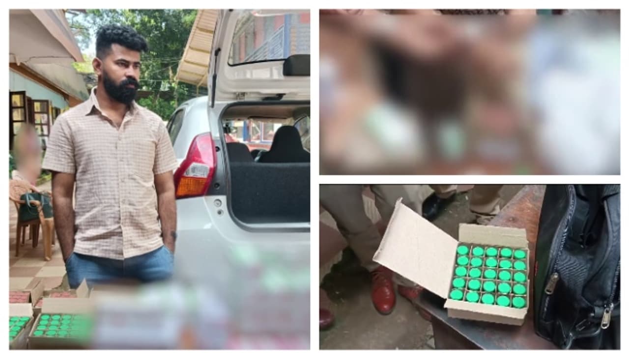 കഞ്ചാവെന്ന് വിവരം, പരിശോധനയില് കാറിന്റെ ബോണറ്റില് 250 കുപ്പികള്, ലക്ഷ്യം ജിമ്മും വടംവലിയും; ലഹരിവേട്ട കഞ്ചാവെന്ന് വിവരം, പരിശോധനയില് കാറിന്റെ ബോണറ്റില് 250 കുപ്പികള്, ലക്ഷ്യം ജിമ്മും വടംവലിയും; ലഹരിവേട്ട