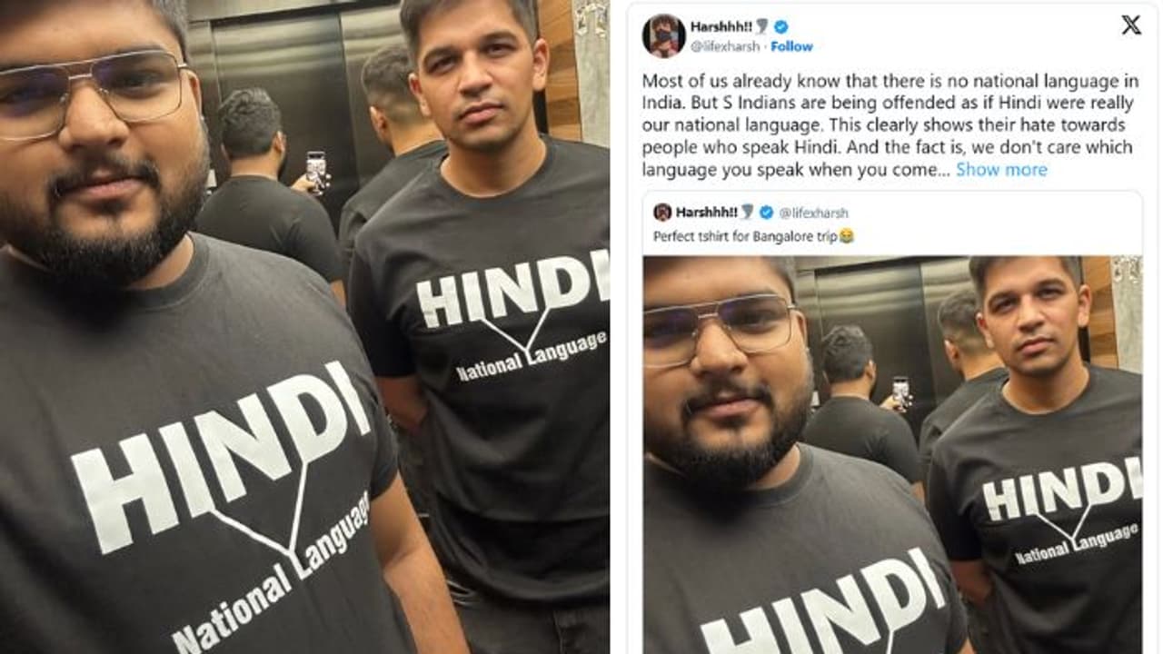 Hindi, national language: X user's message to Kannadigas with 'perfect T shirt for Bangalore trip' goes viral Hindi, national language: X user's message to Kannadigas with 'perfect T shirt for Bangalore trip' goes viral