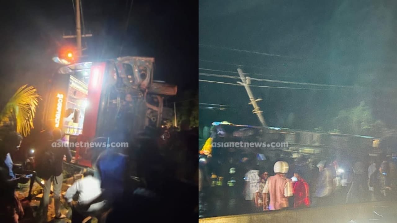 പാലക്കാട് സ്വകാര്യ ബസ് മറിഞ്ഞ് അപകടം; നിരവധി പേര്‍ക്ക് പരിക്ക്