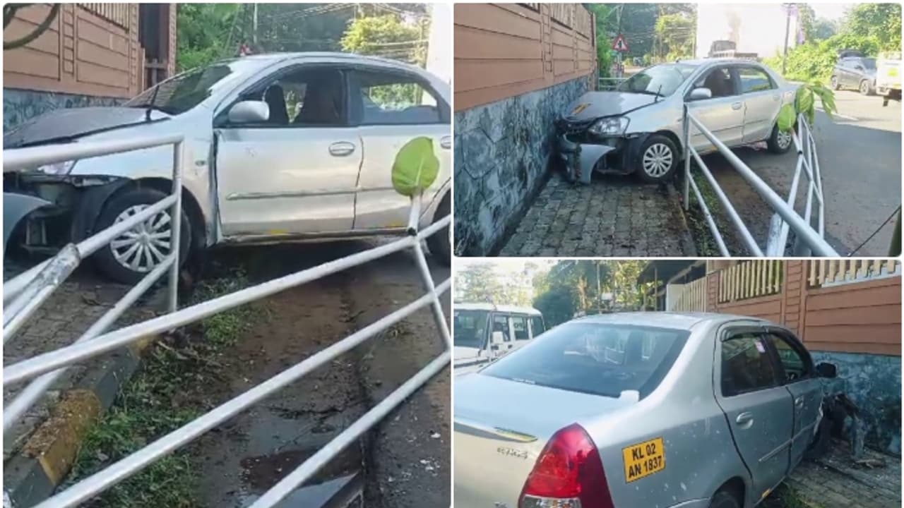 ശബരിമല തീർത്ഥാടകരുടെ കാര്‍ നിയന്ത്രണം വിട്ട് മതിലിൽ ഇടിച്ചുകയറി, ഒരു കുട്ടിയടക്കം നാല് തീർത്ഥാടകർക്ക് പരിക്ക്