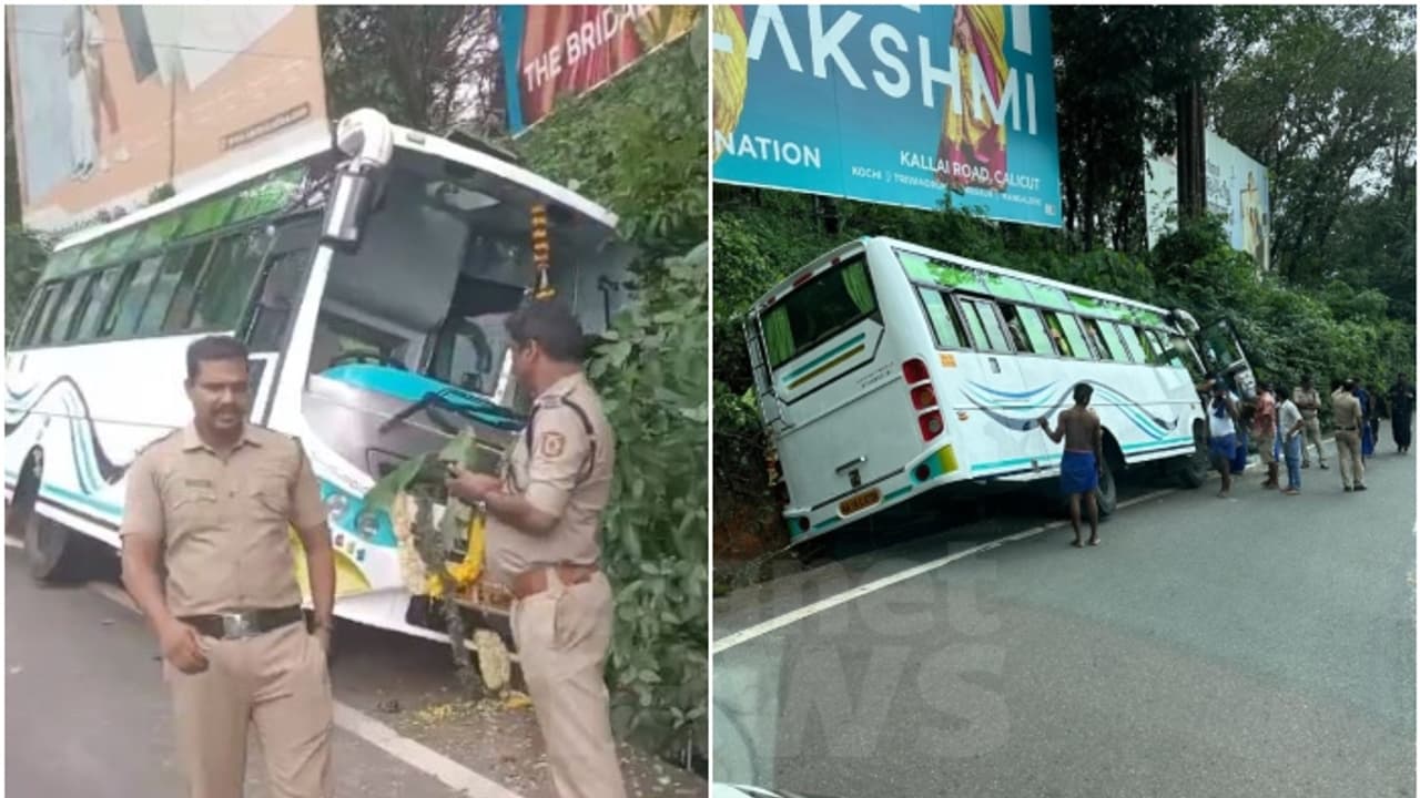 ശബരിമല തീര്ത്ഥാടകർ സഞ്ചരിച്ച ബസ് അഴുക്ക് ചാലിൽ കുടുങ്ങി; അപകടം ഉണ്ടായത് താമരശ്ശേരി ചുരത്തിൽ ശബരിമല തീര്ത്ഥാടകർ സഞ്ചരിച്ച ബസ് അഴുക്ക് ചാലിൽ കുടുങ്ങി; അപകടം ഉണ്ടായത് താമരശ്ശേരി ചുരത്തിൽ