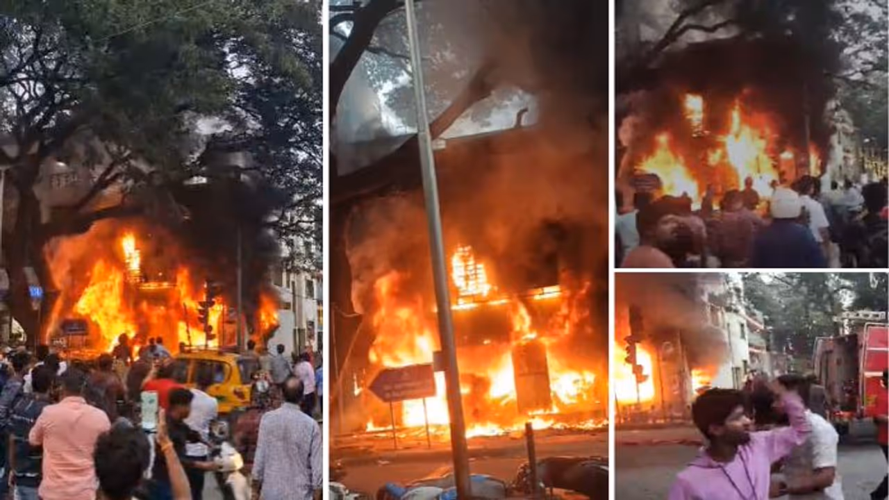 Fire accident at electric bike showroom in Bengaluru's Rajajinagar, receptionist burnt (WATCH)