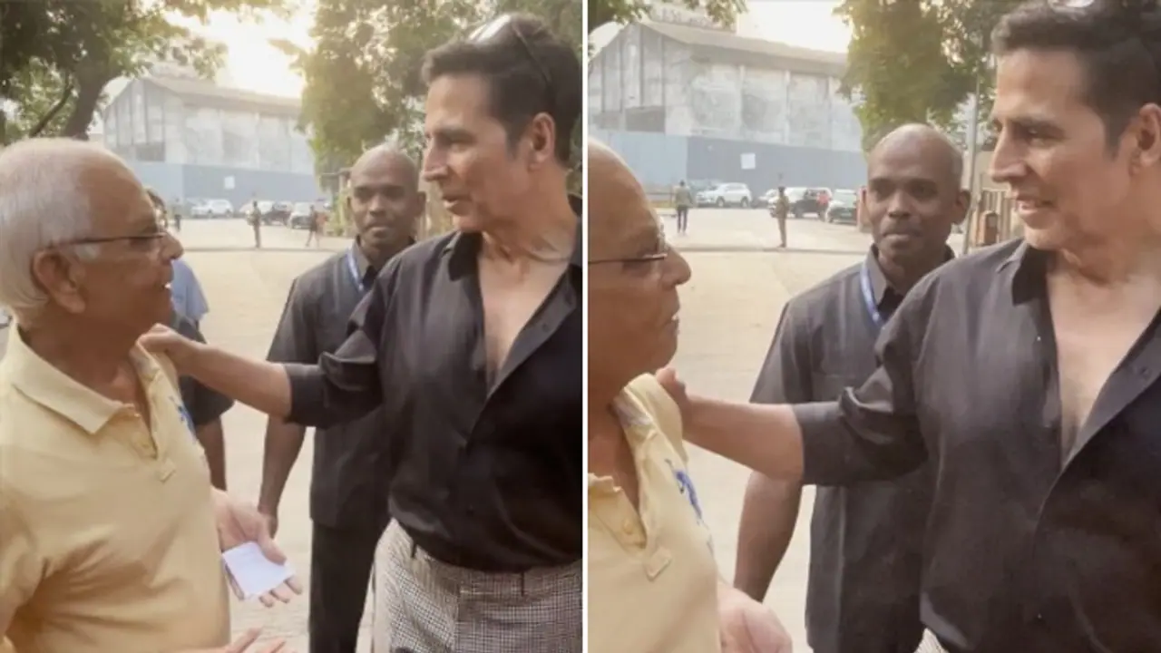 WATCH: Older man complains to Akshay Kumar about public toilet at Mumbai polling booth
