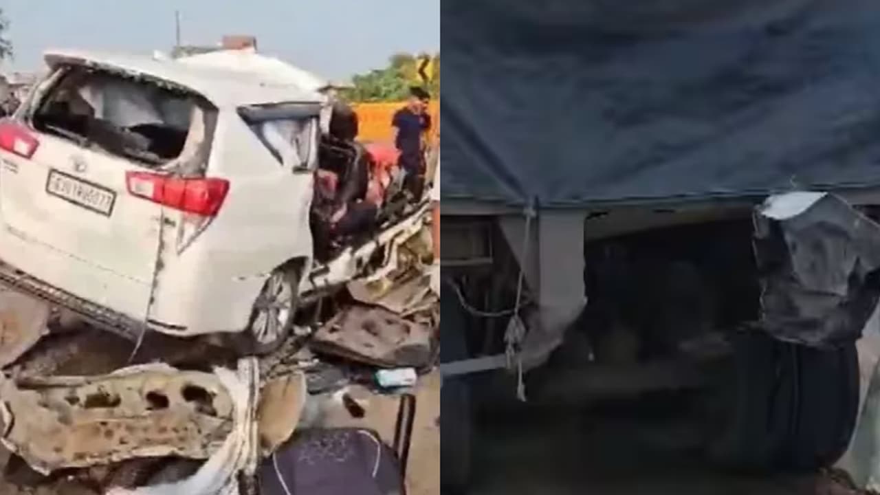 പഞ്ചറായ ടയർ മാറ്റാൻ നിർത്തിയ ട്രക്കിൽ കാറിടിച്ചു, ഏഴ് മരണം, പാർക്കിംഗ് ലൈറ്റ് ഇടാതിരുന്ന ഡ്രൈവർക്കെതിരെ കേസ് പഞ്ചറായ ടയർ മാറ്റാൻ നിർത്തിയ ട്രക്കിൽ കാറിടിച്ചു, ഏഴ് മരണം, പാർക്കിംഗ് ലൈറ്റ് ഇടാതിരുന്ന ഡ്രൈവർക്കെതിരെ കേസ്