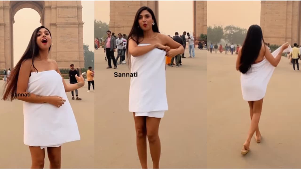 ഇന്ത്യാ ​ഗേറ്റിന് മുന്നിൽ മോഡലിന്റെ ടവൽ നൃത്തം, പുരുഷദിനാശംകൾ നേർന്ന് ഇൻസ്റ്റ​ഗ്രാമിൽ പോസ്റ്റ് ചെയ്തു വീഡിയോ