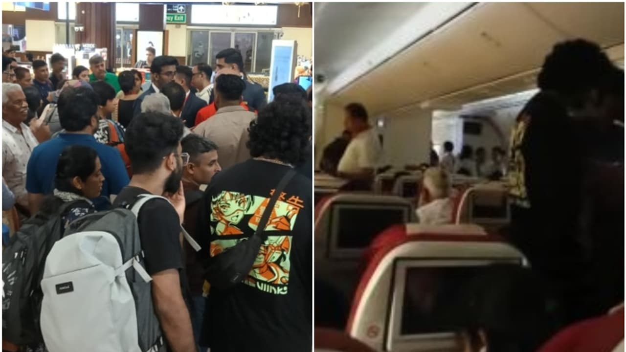 347 യാത്രക്കാരെ വിമാനത്തിൽ കയറ്റി 1 മണിക്ക്, 5 മണി വരെ വിമാനത്തിലിരുത്തി; കൊച്ചിയിൽ എയർ ഇന്ത്യ വിമാനം വൈകുന്നു 347 യാത്രക്കാരെ വിമാനത്തിൽ കയറ്റി 1 മണിക്ക്, 5 മണി വരെ വിമാനത്തിലിരുത്തി; കൊച്ചിയിൽ എയർ ഇന്ത്യ വിമാനം വൈകുന്നു