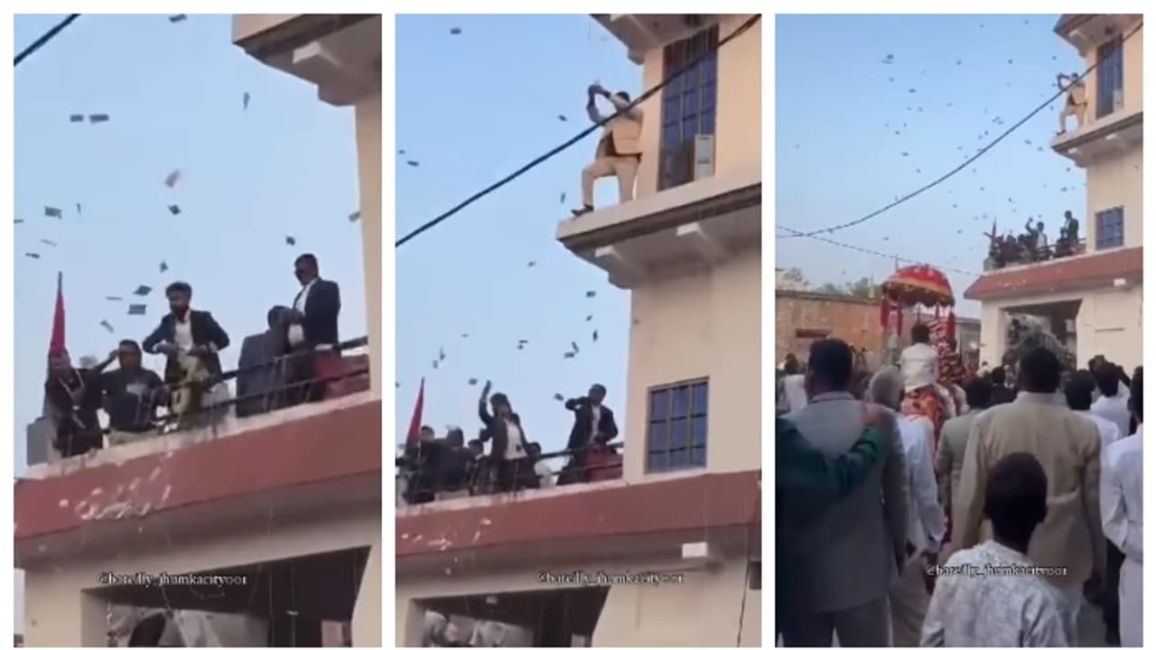 വിവാഹ ആഘോഷത്തിനിടെ 20 ലക്ഷം രൂപ വാരിയെറിഞ്ഞ് വരന്റെ കുടുംബം; വീഡിയോ വൈറൽ വിവാഹ ആഘോഷത്തിനിടെ 20 ലക്ഷം രൂപ വാരിയെറിഞ്ഞ് വരന്റെ കുടുംബം; വീഡിയോ വൈറൽ