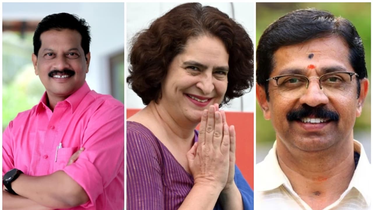 Kerala: Priyanka Gandhi leads in Wayanad, U R Pradeep in Chelakkara; Neck and neck race in Palakkad