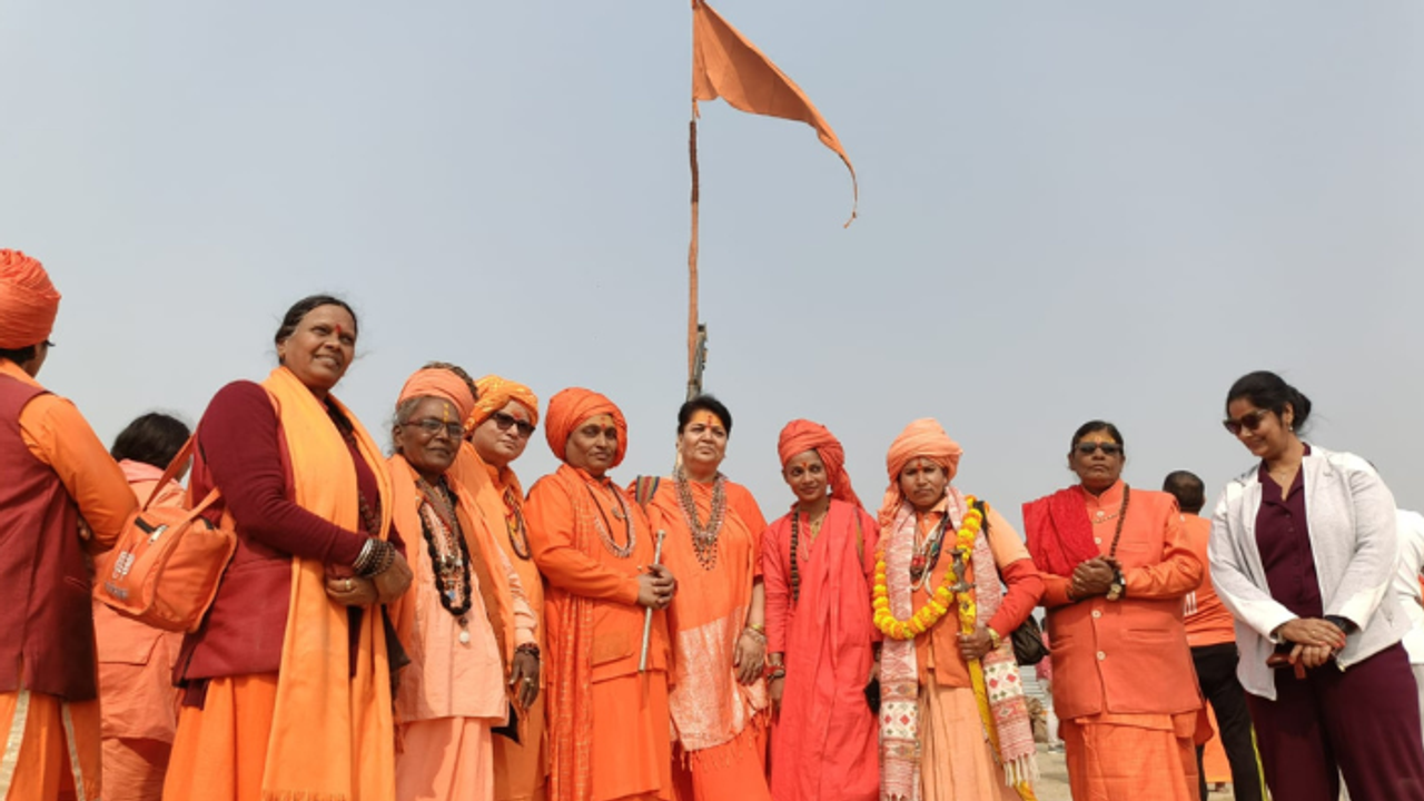 Mahakumbh 2025: Dharm Dhwajas hoisted by prestigious Sanyasi Akharas at Prayagraj