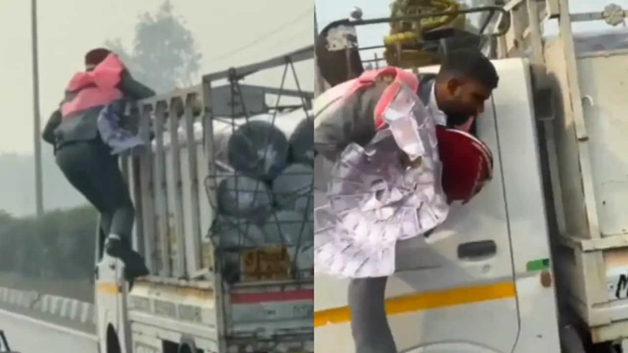 കല്യാണമൊക്കെ പിന്നെ; വിവാഹ ഘോഷയാത്രയ്ക്കിടെ നോട്ടുമാല മോഷ്ടിച്ച കള്ളനെ അതിസാഹസികമായി പിടികൂടി വരൻ