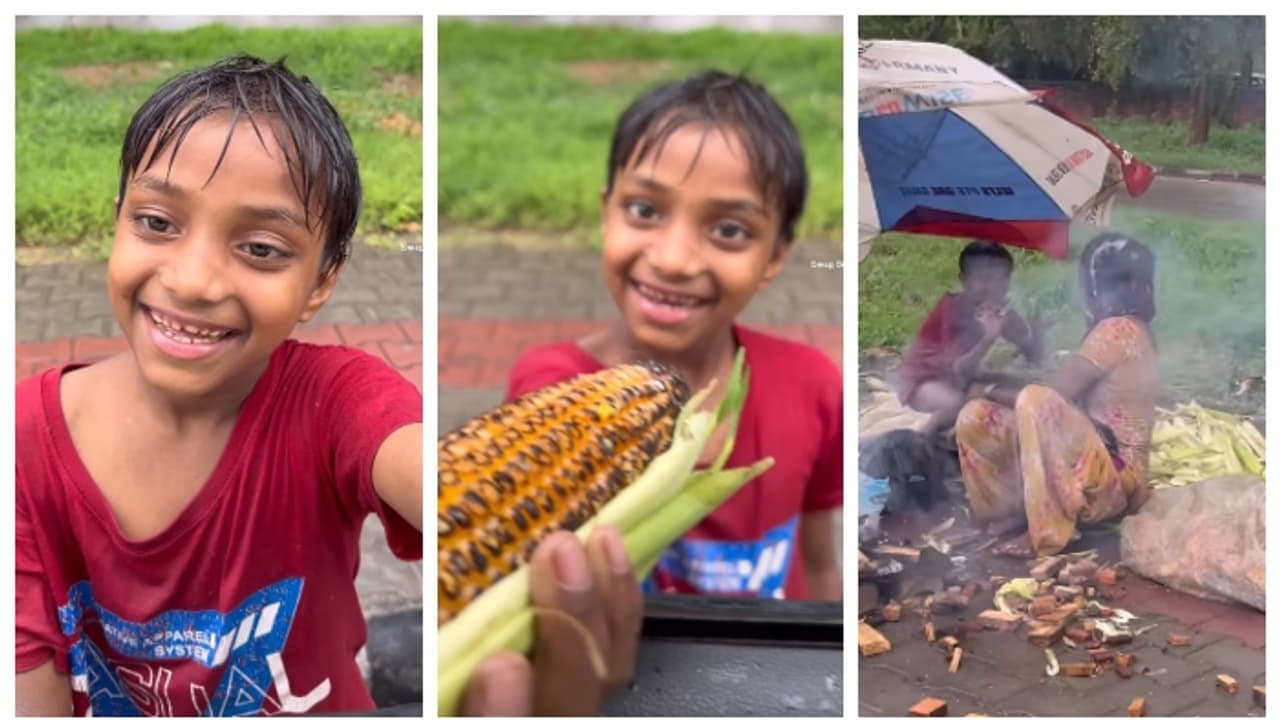 'വലിയ ചോളം വേണോ ചെറുത് വേണോ?' അമ്മയോടൊപ്പം മഴയത്ത് ചോളം വിൽക്കുന്ന കുട്ടികളുടെ വീഡിയോ വൈറൽ 'വലിയ ചോളം വേണോ ചെറുത് വേണോ?' അമ്മയോടൊപ്പം മഴയത്ത് ചോളം വിൽക്കുന്ന കുട്ടികളുടെ വീഡിയോ വൈറൽ