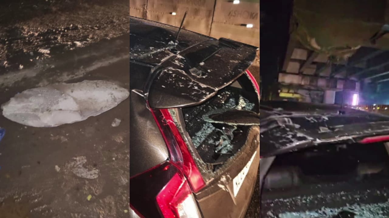 രാത്രി റോഡിലൂടെ പോകുന്നതിനിടെ കാറിന് മുകളിൽ കോൺക്രീറ്റ് പാളി വീണ് അപകടം; യുവാവ് രക്ഷപ്പെട്ടത് തലനാരിഴയ്ക്ക് രാത്രി റോഡിലൂടെ പോകുന്നതിനിടെ കാറിന് മുകളിൽ കോൺക്രീറ്റ് പാളി വീണ് അപകടം; യുവാവ് രക്ഷപ്പെട്ടത് തലനാരിഴയ്ക്ക്