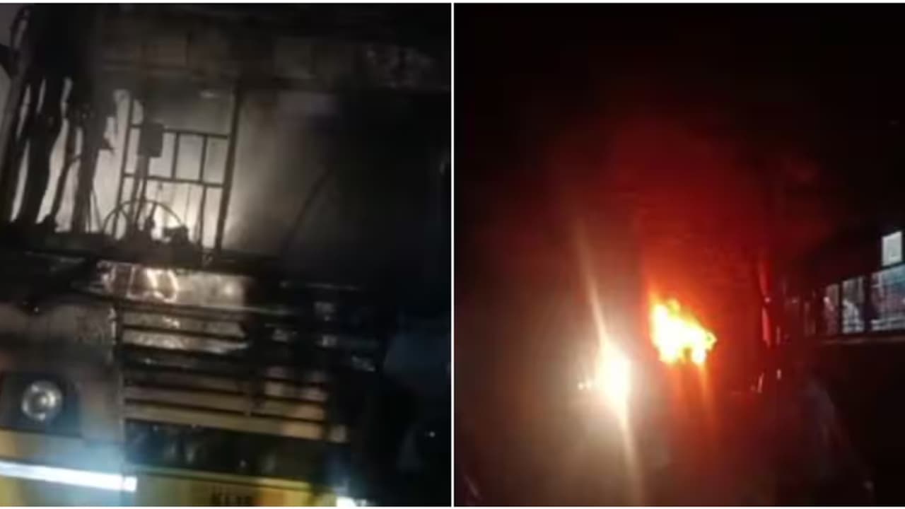 പമ്പ നിലയ്ക്കൽ സർവീസിനിടെ ലോ ഫ്ലോർ ബസ് കത്തിയ സംഭവത്തിൽ കെഎസ്ആർടിസിയിൽ നടപടി, 4 ജീവനക്കാർക്ക് സസ്പെൻഷൻ പമ്പ നിലയ്ക്കൽ സർവീസിനിടെ ലോ ഫ്ലോർ ബസ് കത്തിയ സംഭവത്തിൽ കെഎസ്ആർടിസിയിൽ നടപടി, 4 ജീവനക്കാർക്ക് സസ്പെൻഷൻ