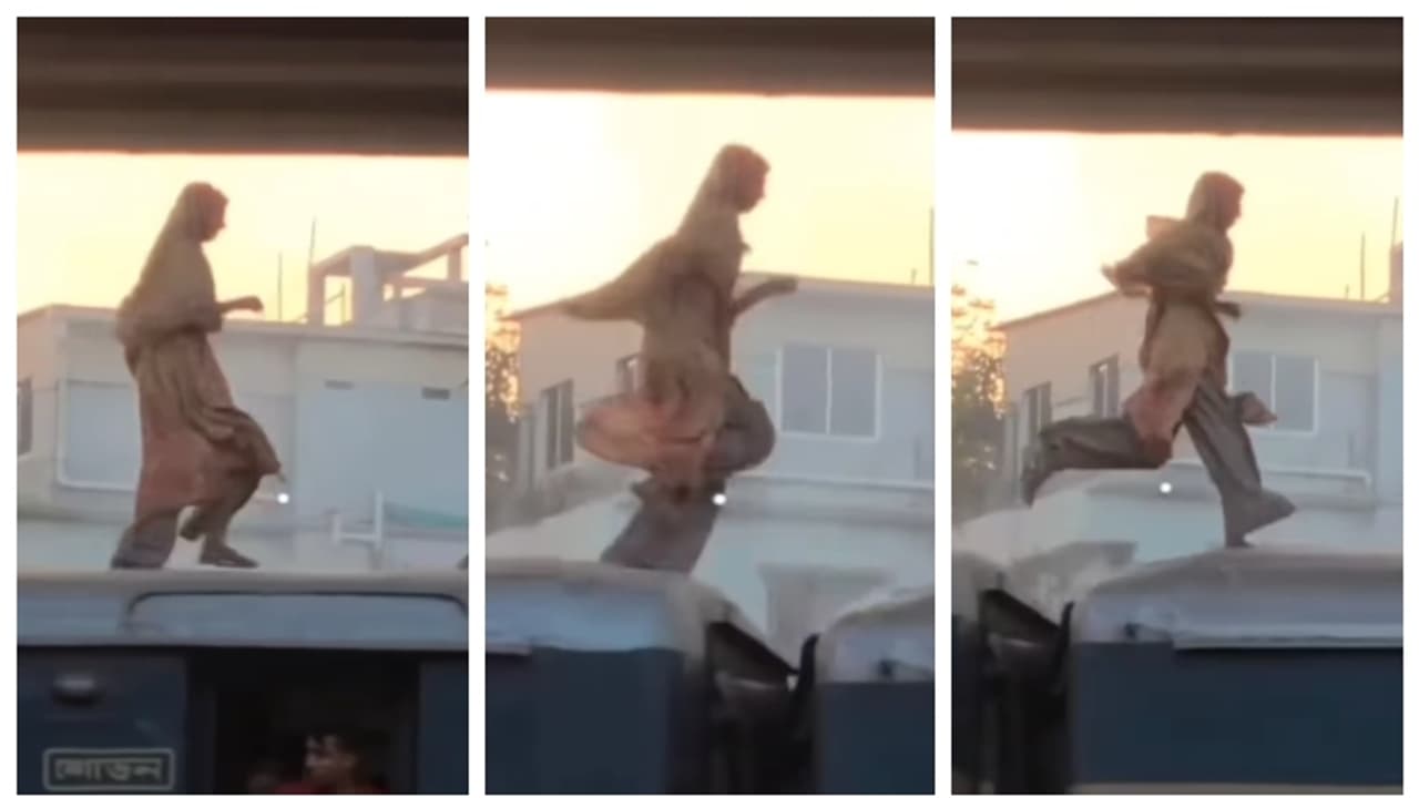 'ഓടുന്ന ട്രെയിനിന് മുകളില്‍, എതിര്‍വശത്തേക്ക് ഓടുന്ന യുവതി'; വീഡിയോ കണ്ട് ഞെട്ടി സോഷ്യൽ മീഡിയ 