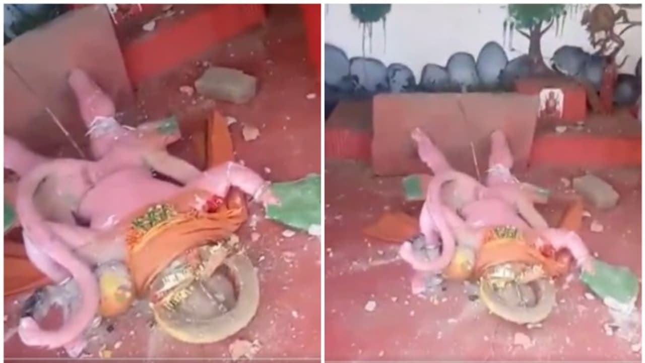 Outrage after Lord Hanuman's idol vandalised at Bengal temple, BJP's Suvendu Adhikari calls for action (WATCH)