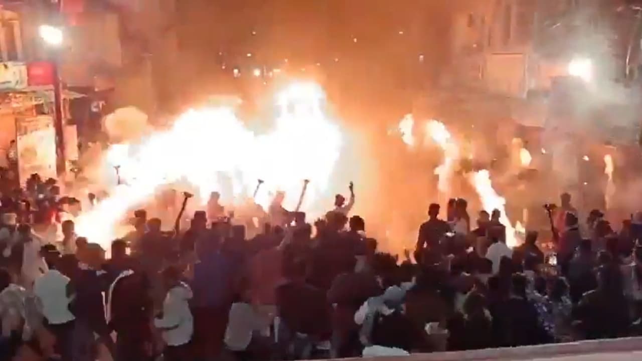 Over 50 suffer burns as massive fire erupts during torch march in MP's Khandwa; WATCH chilling video