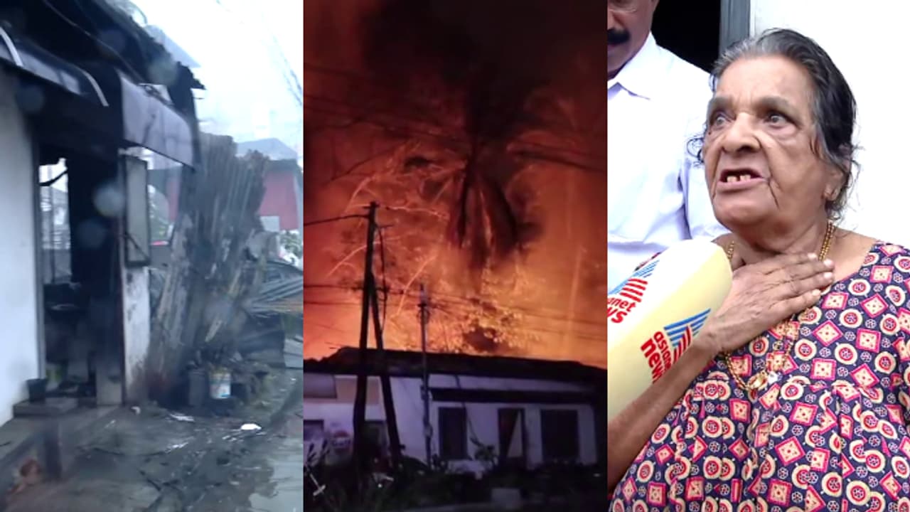 'അമ്മേ ഓടി വാ.. തീ കത്തുന്നെന്ന് പറഞ്ഞു'; ആക്രി ഗോഡൗൺ തീപിടിത്തത്തിൽ സരസ്വതിയുടെ വീടും പൂർണമായി കത്തിനശിച്ചു