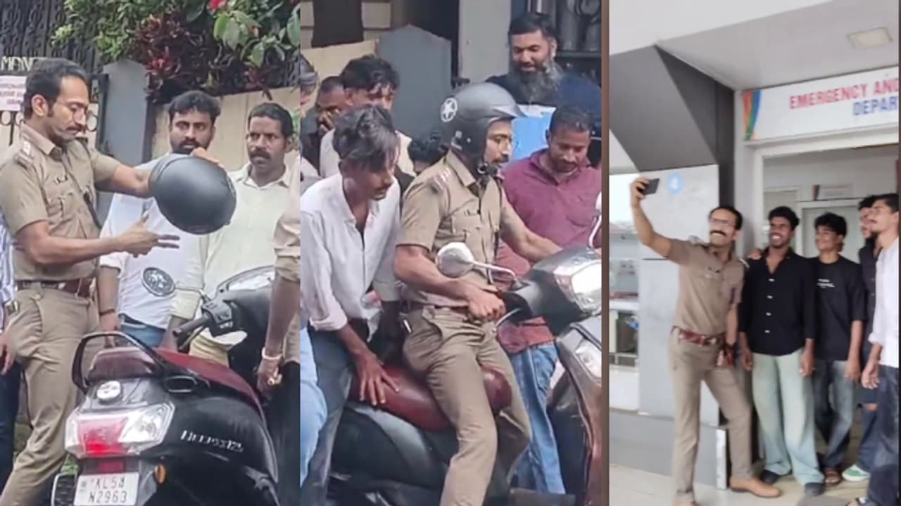 പൊലീസ് വേഷത്തിൽ ഷൈൻ ടോം ചാക്കോ; ഫോട്ടോ എടുക്കുന്നതിനിടെ തെന്നി വീണ് യുവാവിന് പരിക്ക്