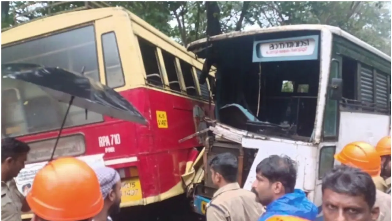 At least 35 injured as KSRTC buses collide in Kerala's Kannur, horrific crash caught on camera