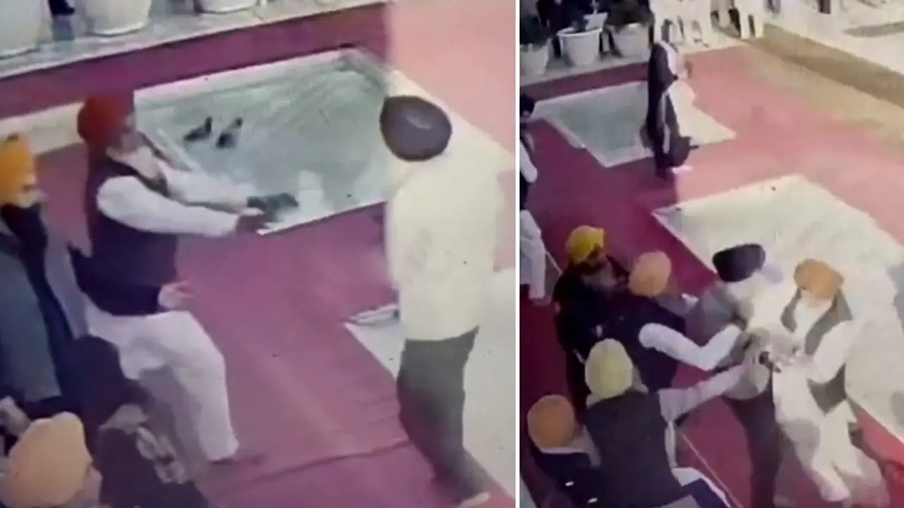 Sukhbir Singh Badal assassination bid: CCTV captures moment Narain Singh fired shots in Golden Temple (WATCH) Sukhbir Singh Badal assassination bid: CCTV captures moment Narain Singh fired shots in Golden Temple (WATCH)