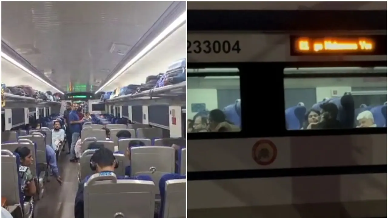 കാസർകോട് തിരുവനന്തപുരം വന്ദേഭാരത് വഴിയിൽ കുടുങ്ങി; വാതിൽ തുറക്കാൻ കഴിയുന്നില്ല, എസിയും പ്രവർത്തിക്കുന്നില്ല കാസർകോട് തിരുവനന്തപുരം വന്ദേഭാരത് വഴിയിൽ കുടുങ്ങി; വാതിൽ തുറക്കാൻ കഴിയുന്നില്ല, എസിയും പ്രവർത്തിക്കുന്നില്ല