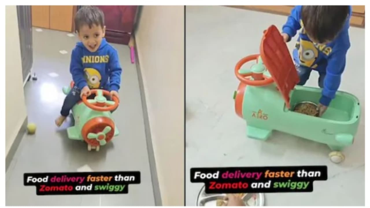 ഈ ക്യൂട്ടനസിന് മുന്നില്‍ സ്വിഗ്ഗിയും സൊമാറ്റോയും തോറ്റു ; കളിപ്പാട്ടം ഡെലിവറി വാഹനമാക്കിയ കൊച്ചു മിടുക്കൻ