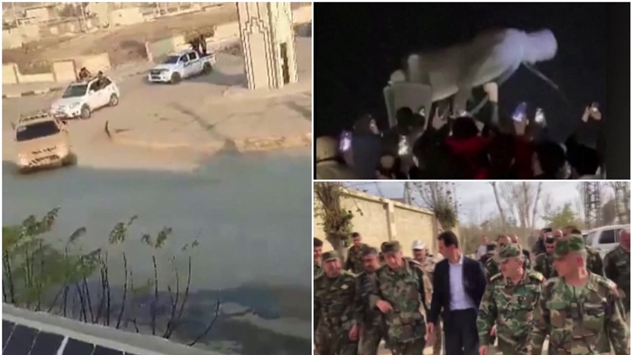 പ്രസിഡന്റ് ബഷാർ അല് അസദ് സിറിയ വിട്ടെന്ന് റഷ്യ; കൊട്ടാരവും ഭരണകാര്യാലയങ്ങളും പിടിച്ചെടുത്ത് വിമതര് പ്രസിഡന്റ് ബഷാർ അല് അസദ് സിറിയ വിട്ടെന്ന് റഷ്യ; കൊട്ടാരവും ഭരണകാര്യാലയങ്ങളും പിടിച്ചെടുത്ത് വിമതര്