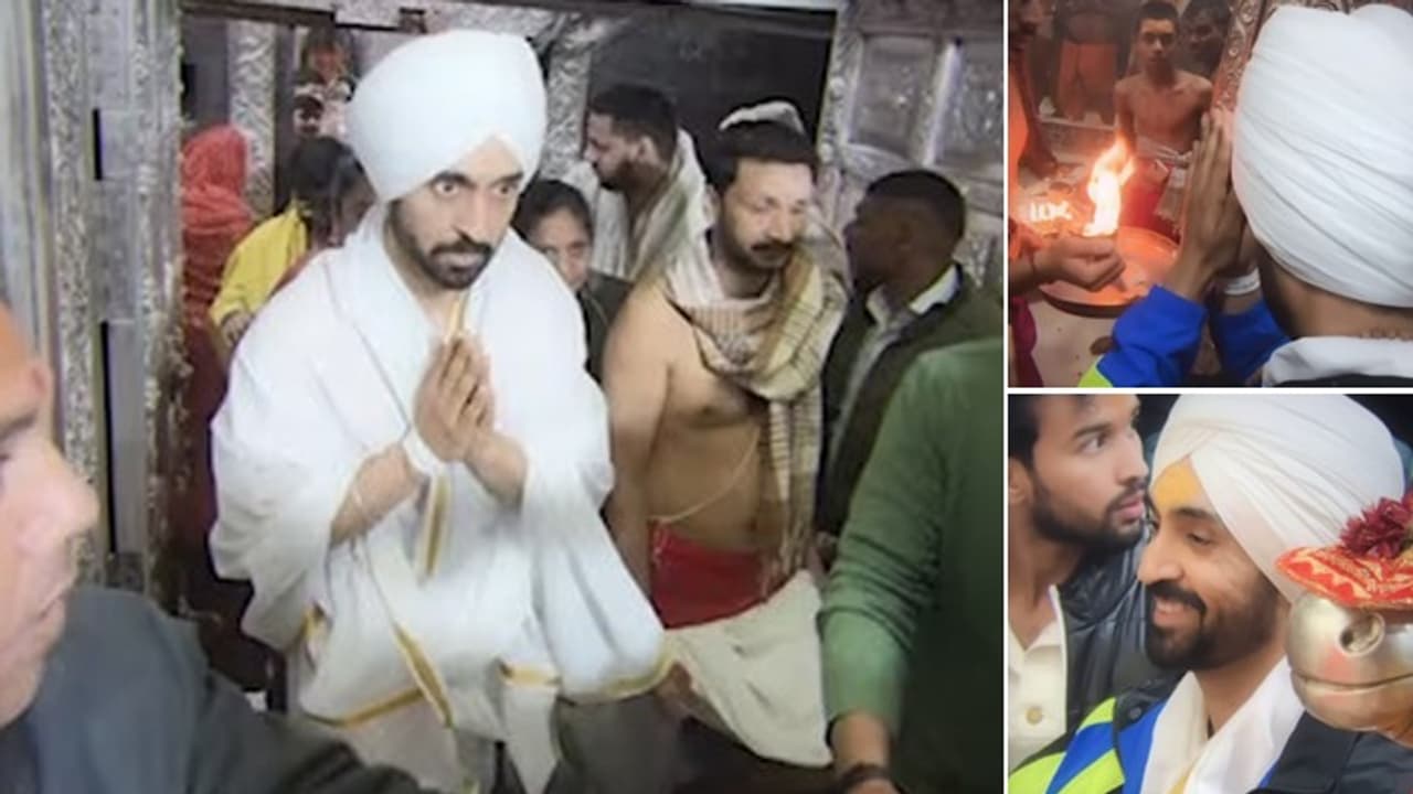 VIDEO: Diljit Dosanjh visits Ujjain's Mahakaleshwar Temple wearing white dhoti after his Indore concert VIDEO: Diljit Dosanjh visits Ujjain's Mahakaleshwar Temple wearing white dhoti after his Indore concert