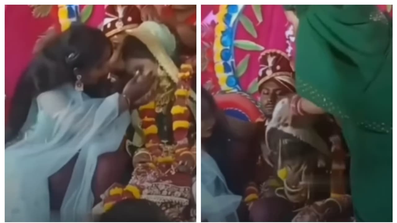 വിവാഹ വേദിയില്‍ വച്ച് ആദ്യമായി വരനെ കണ്ട് പൊട്ടിക്കരയുന്ന വധു; വീഡിയോ വൈറല്‍ 