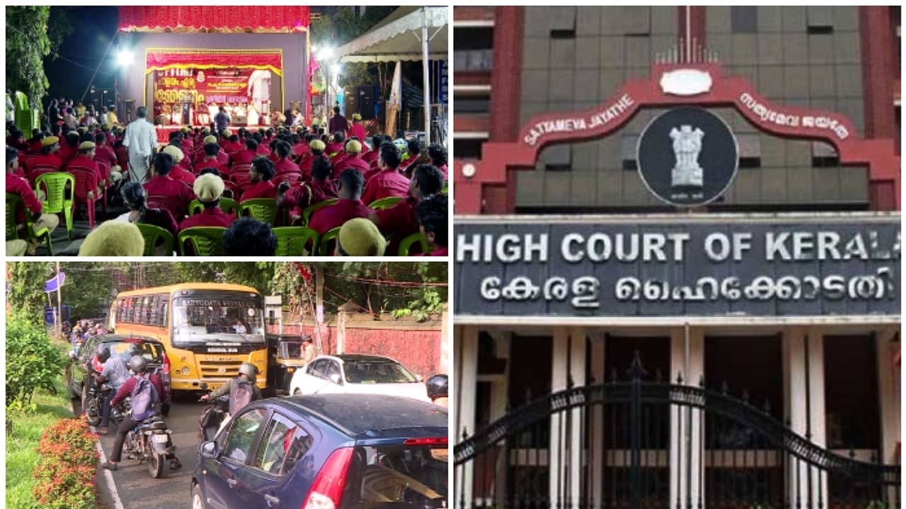 എല്ലാം നടന്നത് സ്റ്റേഷന് മുന്നിൽ, അനങ്ങാതിരുന്നതെന്ത്? റോഡ് കയ്യേറി സിപിഎം സമ്മേളനം, പൊലീസിനെ കുടഞ്ഞ് കോടതി