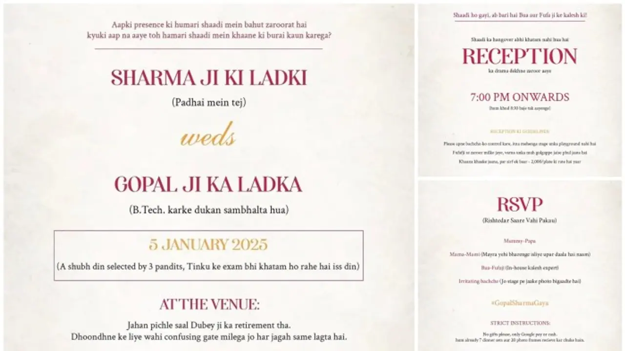 'Rs 2000 ki plate, no gifts only Google pay & cash': Hilarious wedding invitation card takes internet by storm 'Rs 2000 ki plate, no gifts only Google pay & cash': Hilarious wedding invitation card takes internet by storm