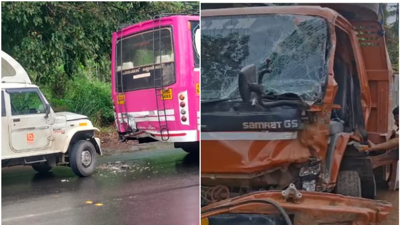 പാലക്കാട് വീണ്ടും അപകടം; ദേശീയപാതയിലെ ചൂരിയോട് രണ്ടിടങ്ങളിൽ അപകടം, ആർക്കും പരിക്കില്ല