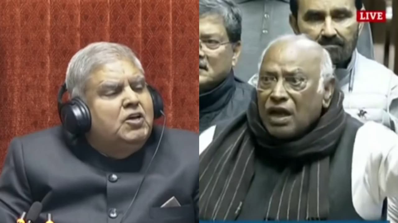 'താൻ കർഷക പുത്രൻ', വികാരാധീനനായി ജഗദീപ് ധൻകർ, തിരിച്ചടിച്ച് ഖർഗെ; ഭരണ പ്രതിപക്ഷ ബഹളത്തില്‍ രാജ്യസഭ സ്തംഭിച്ചു