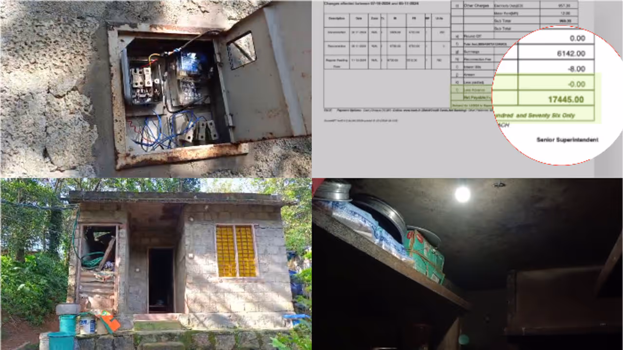 നിര്‍ധന വീട്ടമ്മക്ക് കെഎസ്ഇബി ഷോക്ക്, ഒരു മുറി വീട്ടിലെ കഴിഞ്ഞ ബില്ല് 780 രൂപ, ഇത്തവണ കിട്ടിയത് 17,445 രൂപ