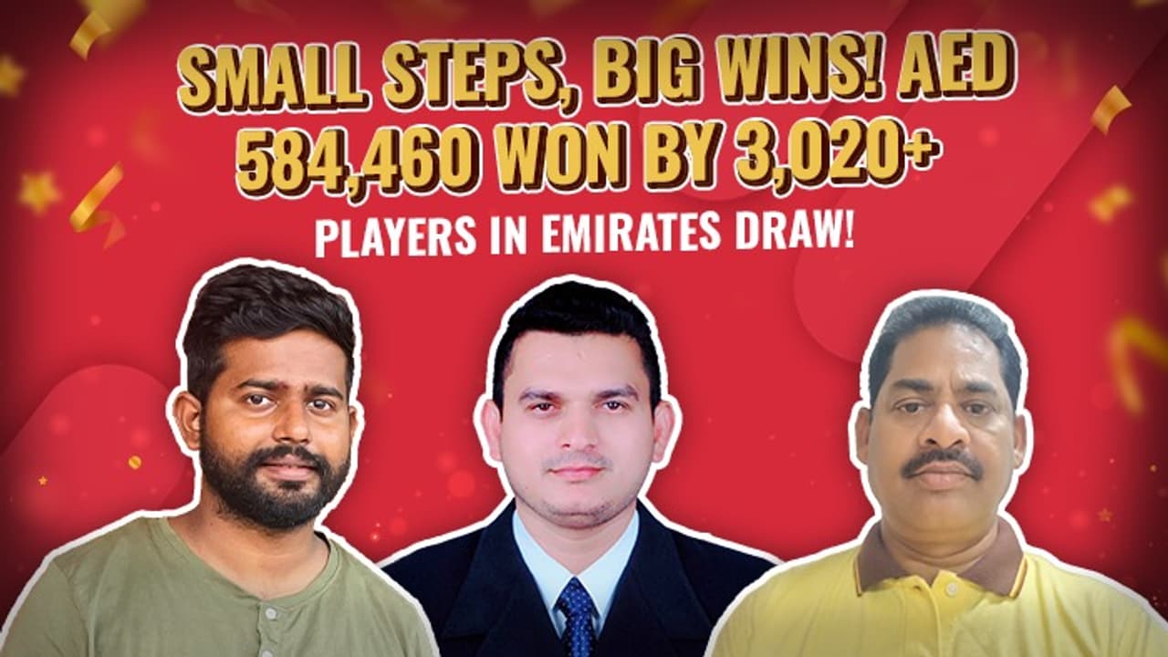 എമിറേറ്റ്സ് ഡ്രോയിലൂടെ AED 584,460 നേടിയത് 3,020+ മത്സരാർത്ഥികൾ എമിറേറ്റ്സ് ഡ്രോയിലൂടെ AED 584,460 നേടിയത് 3,020+ മത്സരാർത്ഥികൾ