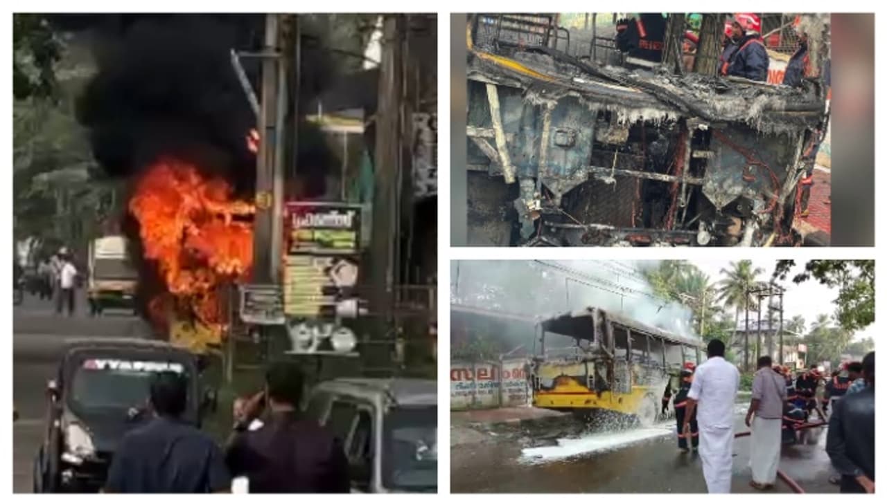 കൊല്ലം കണ്ണനല്ലൂരിൽ സ്കൂൾ ബസിന് തീപിടിച്ച് അപകടം; ബസ് പൂർണമായും കത്തിനശിച്ചു; ആർക്കും പരിക്കില്ല കൊല്ലം കണ്ണനല്ലൂരിൽ സ്കൂൾ ബസിന് തീപിടിച്ച് അപകടം; ബസ് പൂർണമായും കത്തിനശിച്ചു; ആർക്കും പരിക്കില്ല