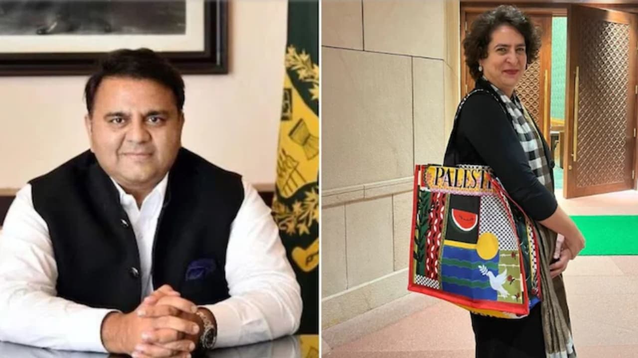 Ex Pakistan minister lauds Nehru's granddaughter Priyanka for Palestine bag, says 'stood tall amidst pigmies' Ex Pakistan minister lauds Nehru's granddaughter Priyanka for Palestine bag, says 'stood tall amidst pigmies'