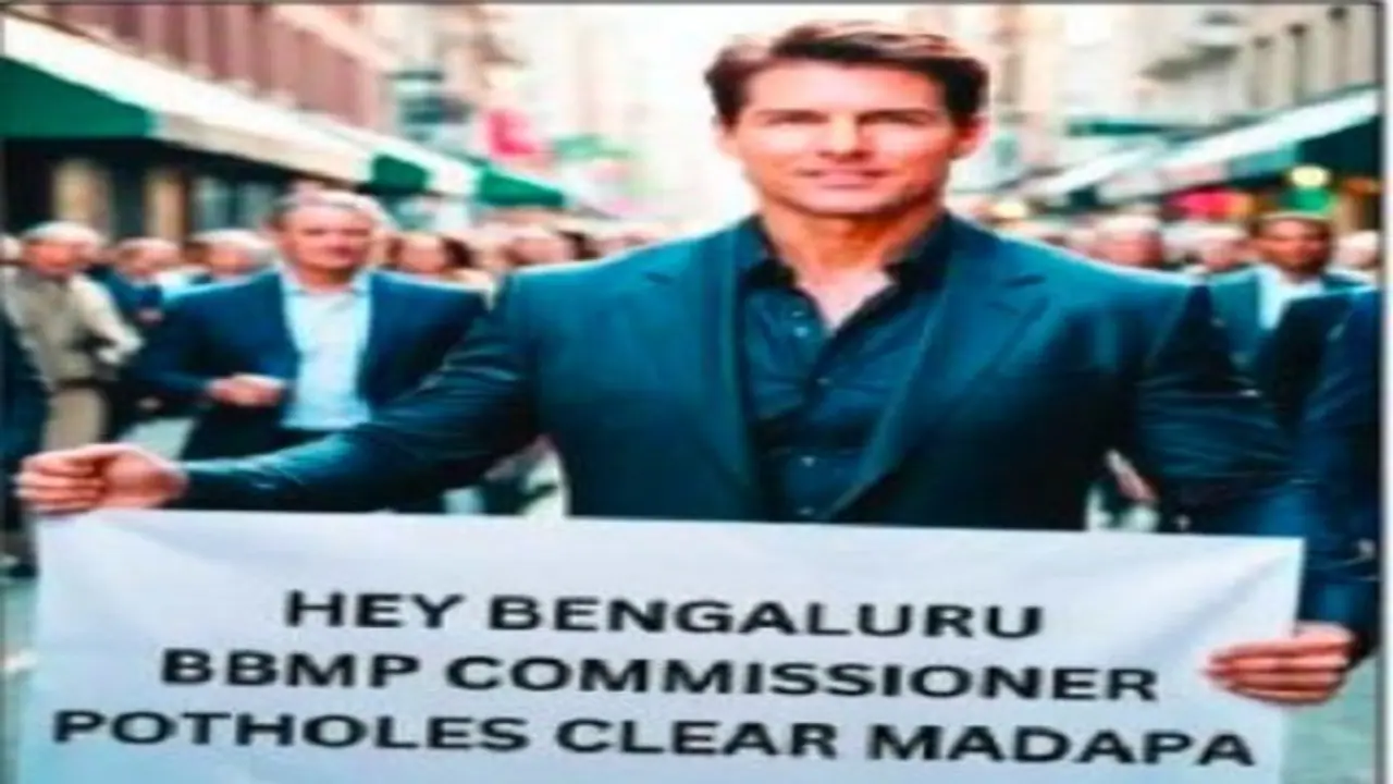 ಬೆಂಗಳೂರು: ಹೇ ಕಮಿಷನರ್, ರಸ್ತೆ ಗುಂಡಿ ಕ್ಲಿಯರ್‌ ಮಾಡಿ, ಟಾಮ್‌ ಕ್ರೂಸ್‌ ಎಐ ಚಿತ್ರ!