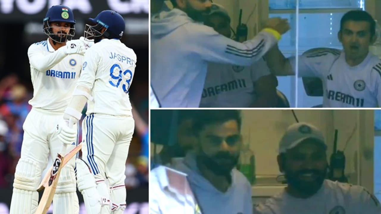 AUS vs IND, Gabba Test: Bumrah Akash help India avoid follow on; WATCH Kohli Gambhir's high five, Rohit smiles