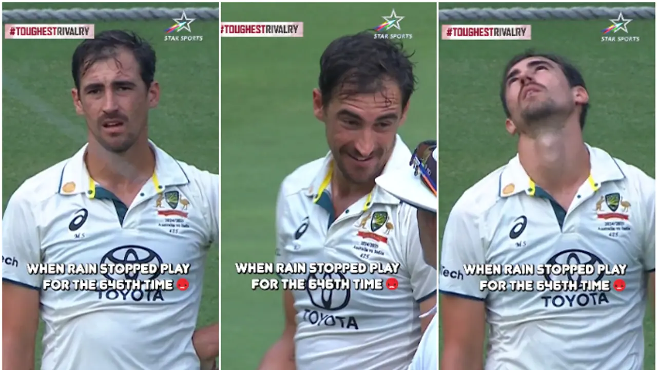 Rain disruptions frustrate Mitchell Starc as he argues with on field umpire, video goes viral (WATCH)