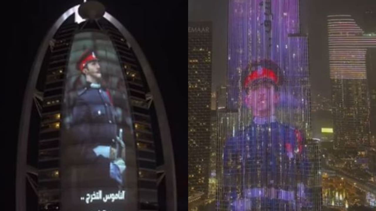 ദുബൈയുടെ വിസ്മയ ഗോപുരങ്ങളിൽ തെളിഞ്ഞ സുന്ദരനായ പൊടിമീശക്കാരന്‍റെ ചിത്രം; അഭിനന്ദനങ്ങളറിയിച്ച് നെറ്റിസൺസ്