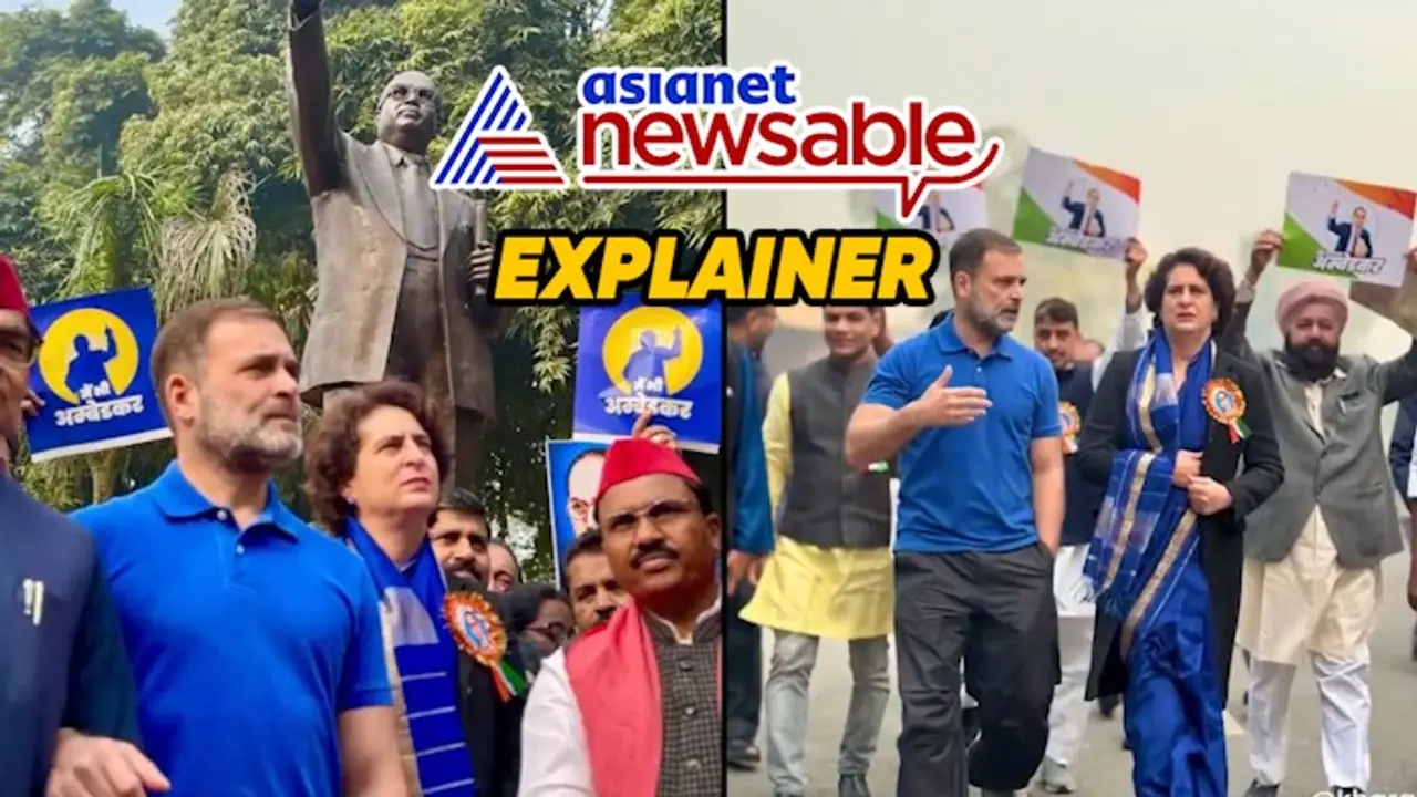 EXPLAINED | What does blue symbolize for Rahul Gandhi, Congress leaders amid Ambedkar row?