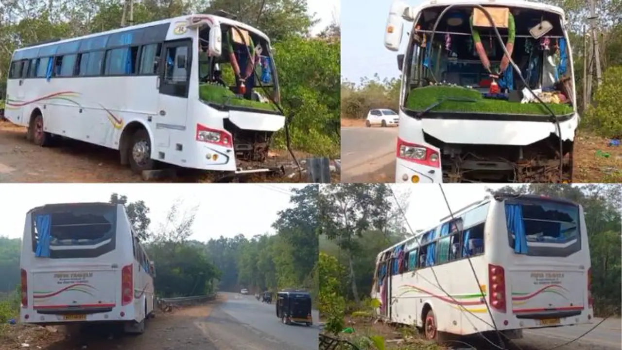 ಕೋಲಾರದ ವಿದ್ಯಾರ್ಥಿಗಳ ಟೂರ್ ಬಸ್ ಉತ್ತರ ಕನ್ನಡದಲ್ಲಿ ಪಲ್ಟಿ; 34 ವಿದ್ಯಾರ್ಥಿಗಳಿಗೆ ಗಾಯ! ಕೋಲಾರದ ವಿದ್ಯಾರ್ಥಿಗಳ ಟೂರ್ ಬಸ್ ಉತ್ತರ ಕನ್ನಡದಲ್ಲಿ ಪಲ್ಟಿ; 34 ವಿದ್ಯಾರ್ಥಿಗಳಿಗೆ ಗಾಯ!